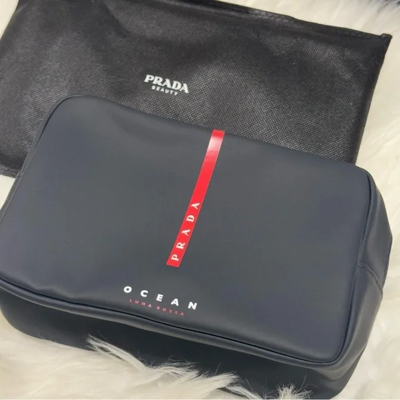 Prada | Bags | Prada Ocean Luna Rossa Pouch Navy Blue With Red